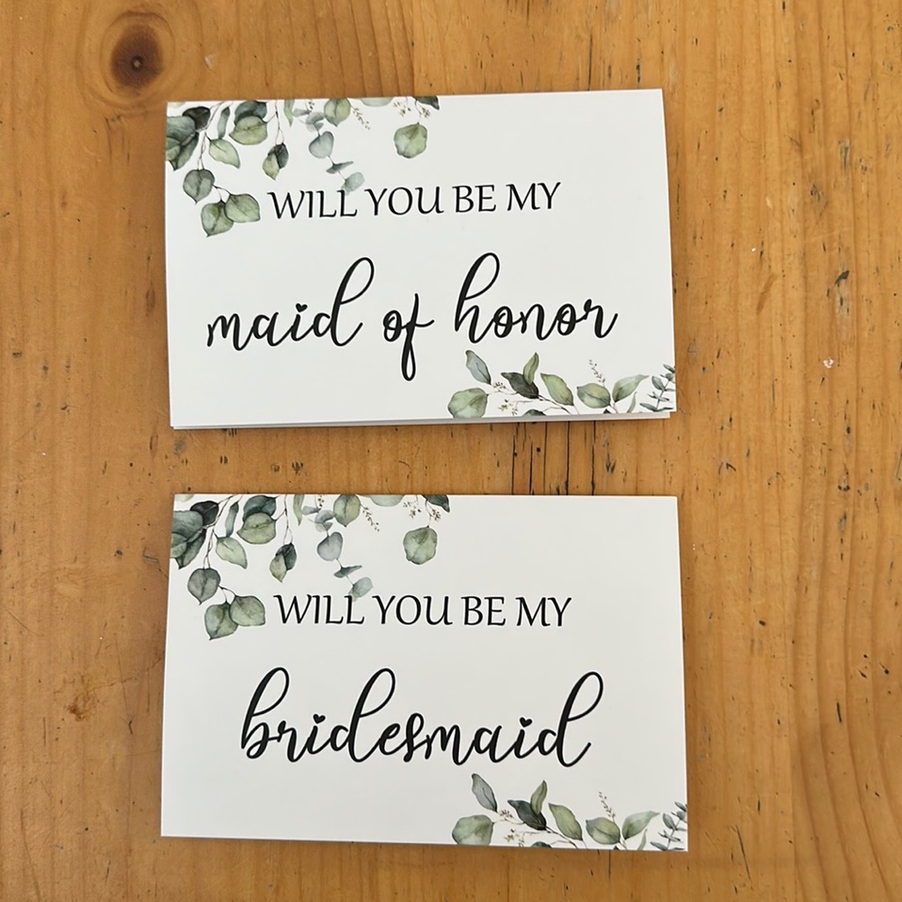 Bridesmaid and Maid of Honor Proposal Cards